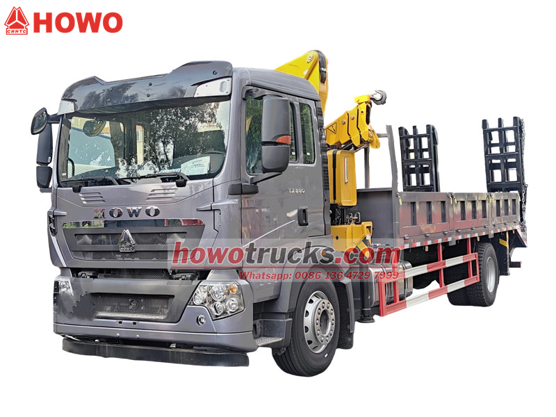 Howo 4x2 truck with 6T knuckle crane