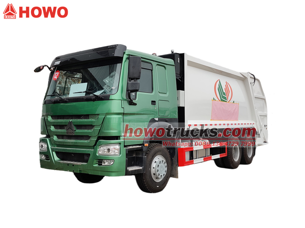 howo 371hp 20cbm garbage disposal truck