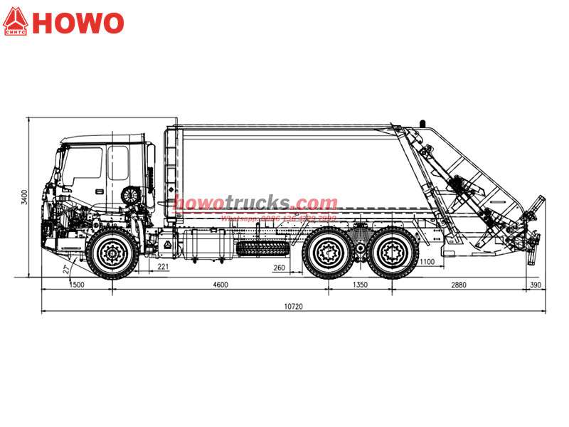 HOWO rear loader truck drawing
