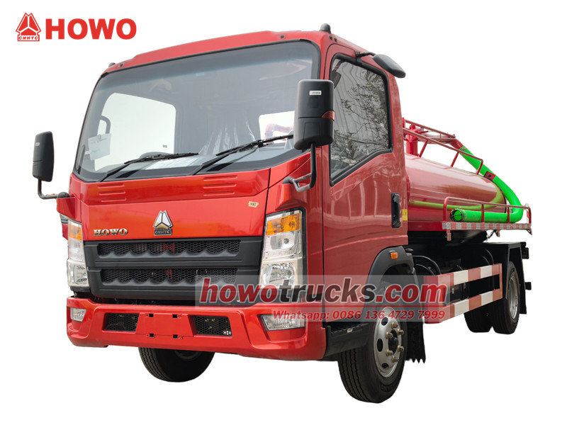 Howo 5,000 liters single axle septic tank truck