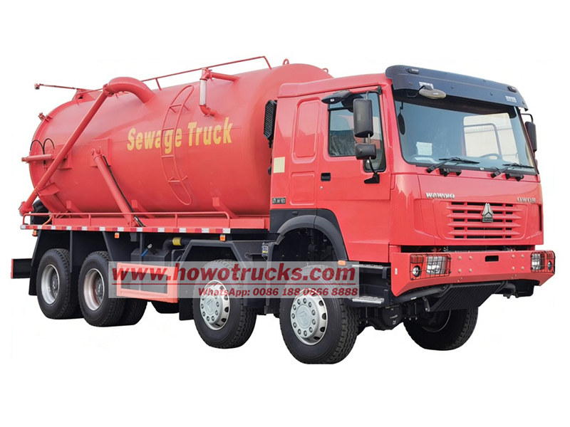 HOWO 8x8 military septic vacuum truck