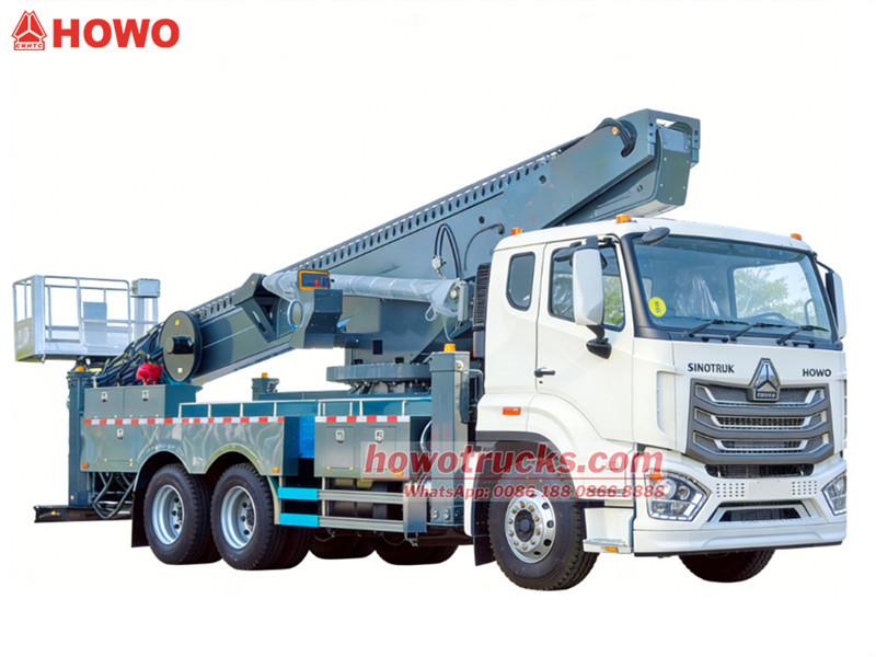 Howo NX жүк көлігіне орнатылған 56M әуе жұмыс платформасы - CS TRUCKS