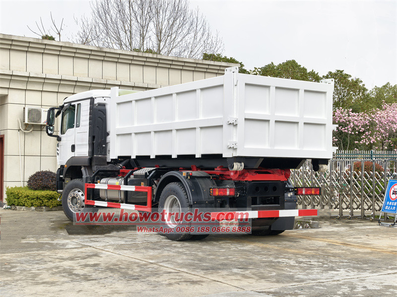 HOWO TX RHD hook lift truck with container